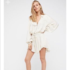 Free People tunic gauze shirt dress, ivory stripe